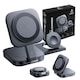 Incarcator Wireless 3 in 1, BRAGUS, Incarcare Simultana 3 Dispozitive, Incarcator Telefon Portabil, Tehnologie MagSafe, Protejeaza Bateria, Reglabil, Incarcator Multiport Wireless, Compatibil iPhone, Apple Watch, AirPods, Negru