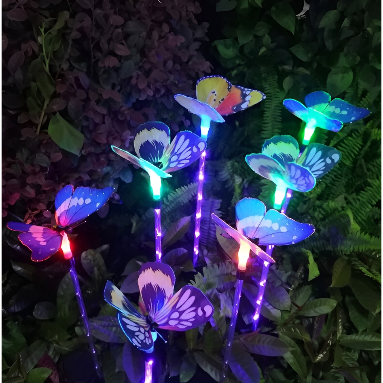 Комплект от 3 соларни лампи, LED, тип пеперуда, за открито, E-manor ...