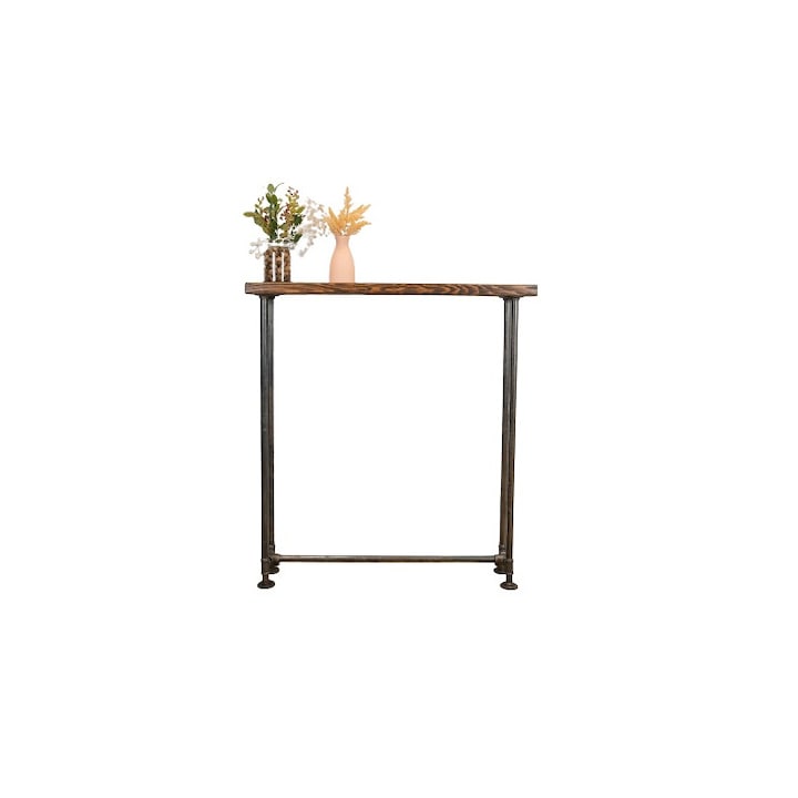 Consola in stil industrial, Ardallie, 60x70x20, nuc/negru