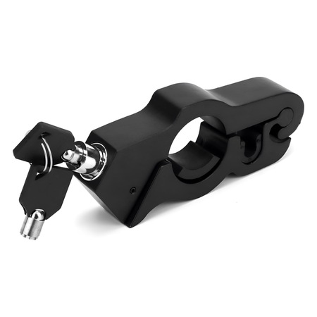 Lacat antifurt motocicleta / scuter / bicicleta, aliaj din aluminiu, 2 chei si 3 adaptoare variate, Rezistent la apa si socuri, Negru