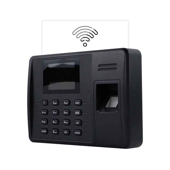 Регистратор на работно време за 125 kHz и 13,56 mHz RFID карти и ключодържател, WiFi, WEB, P2P, USB, до 1000 служители, четец за работни часове TimeLok-200NWEPI