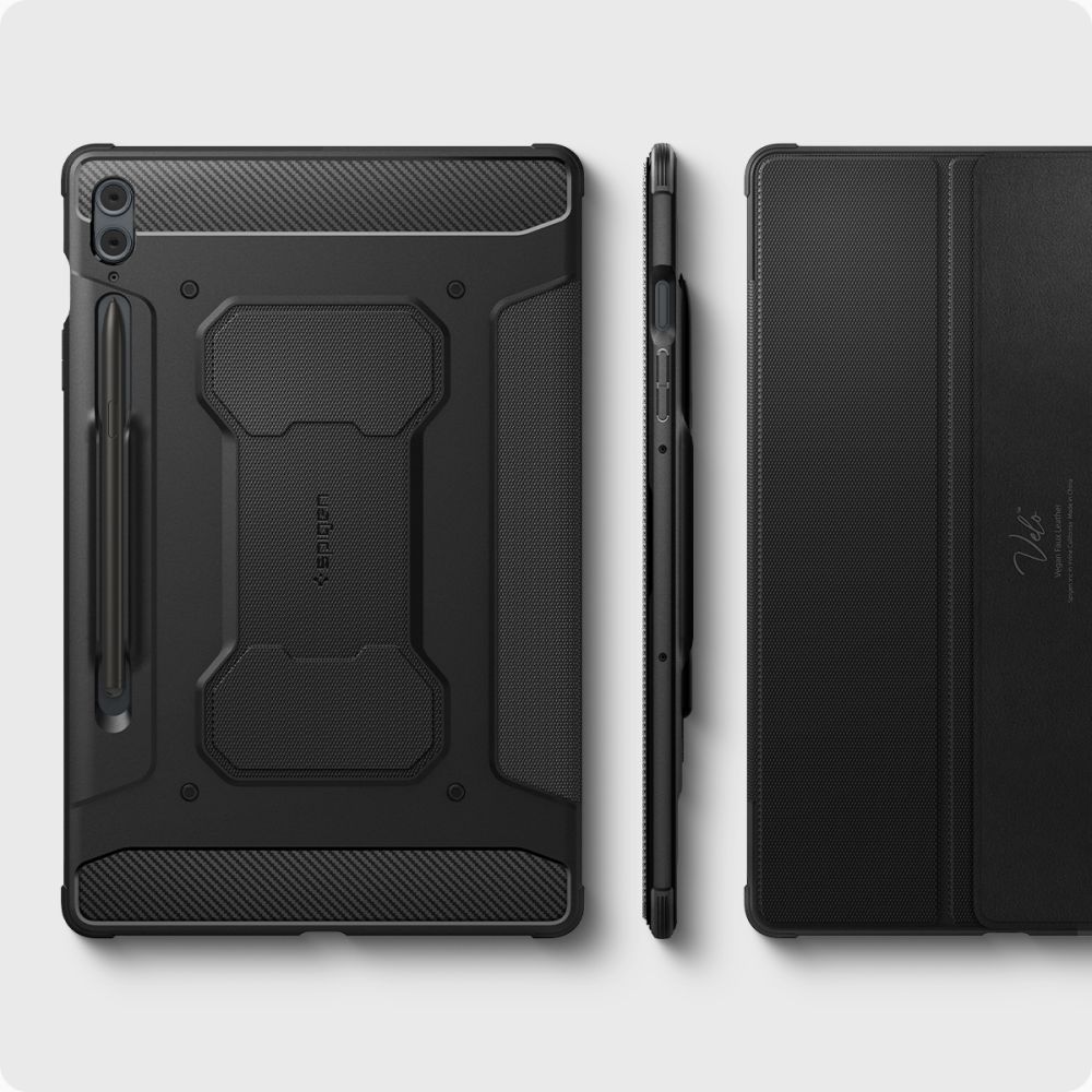 Husa Spigen Rugged Armor Pro compatibila cu Samsung Galaxy Tab S9 FE Plus 12.4 inch Black
