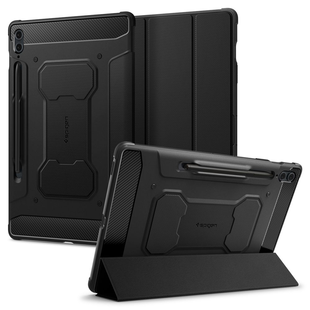 Husa Spigen Rugged Armor Pro compatibila cu Samsung Galaxy Tab S9 FE Plus 12.4 inch Black