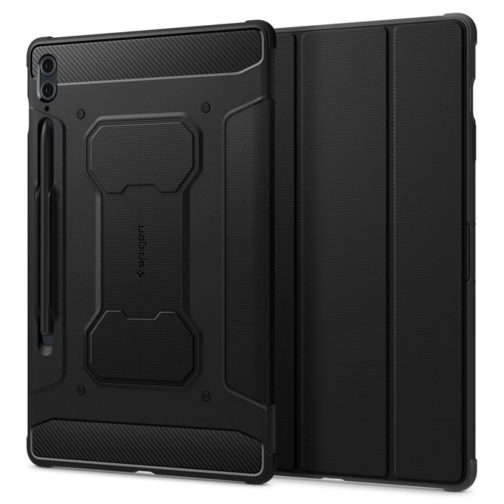 Husa Spigen Rugged Armor Pro compatibila cu Samsung Galaxy Tab S9 FE Plus 12.4 inch Black