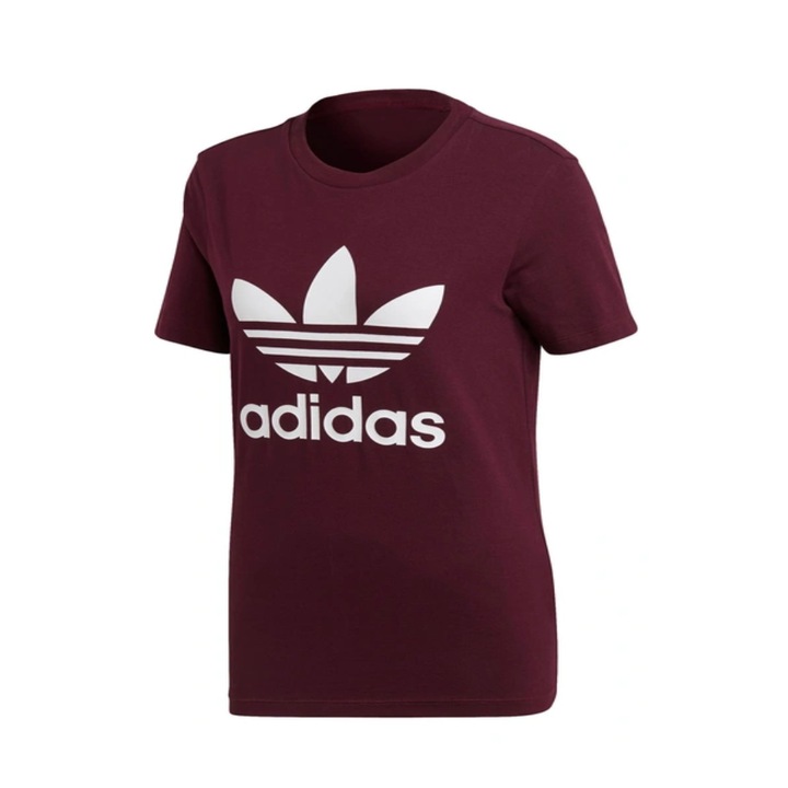 Tricou dama Adidas TREFOIL TEE, visiniu, S
