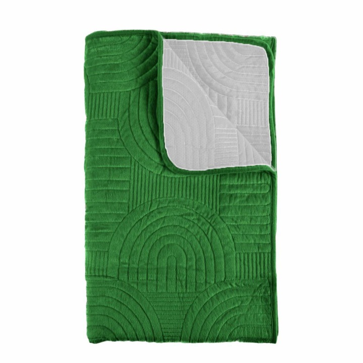 Cuvertura Canapea, Naimeed D4900L, 70x240cm, poliester, pufoasa, matlasata, Verde