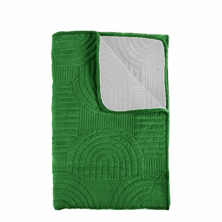 Cuvertura Canapea, Naimeed D4900M, 70x210cm, poliester, pufoasa, matlasata, Verde