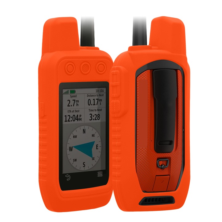 Husa GPS Kwmobile pentru Garmin Alpha 200, Portocaliu, Silicon, 59668.29