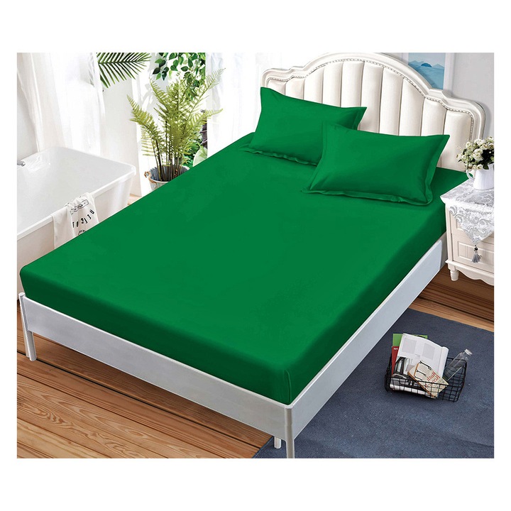 Alsó lap EmonaMall S15574, 3 részes, Elasztikus, 2db burkolatok, Zöld