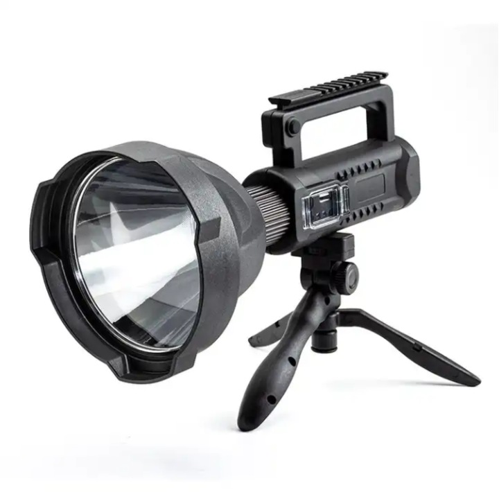 Комплект ръчно фенерче със статив и USB кабел, черен, 27 х 13 см