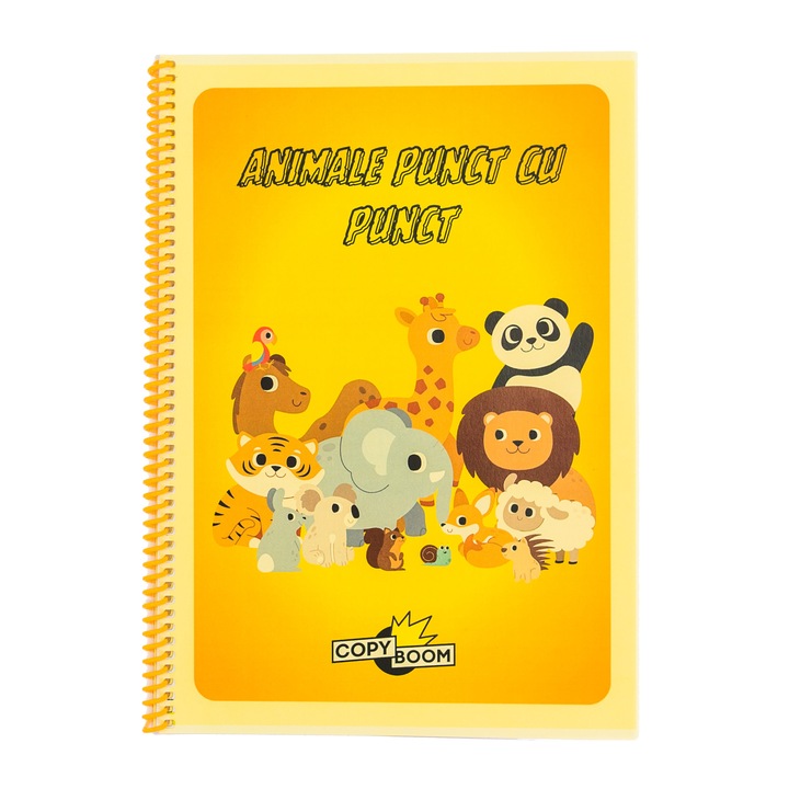 Carte de colorat si desenat, Animale punct cu punct, CopyBoom, 11 pagini