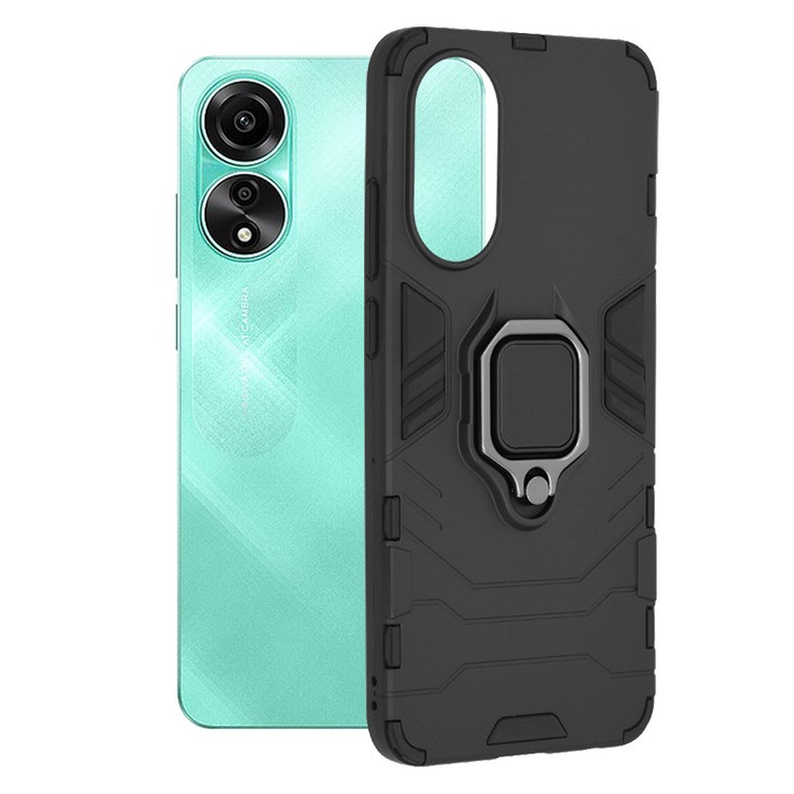 Кейс за Oppo A78 4G, HQ Protect, A39, Metal, Intense Dark