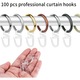 Set 100 carlige, pentru prinderea perdelei, plastic, Transparent