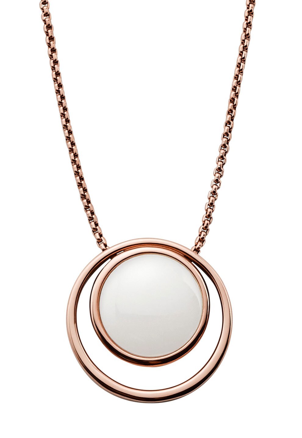 Skagen Colier auriu rose cu pandantiv rotund