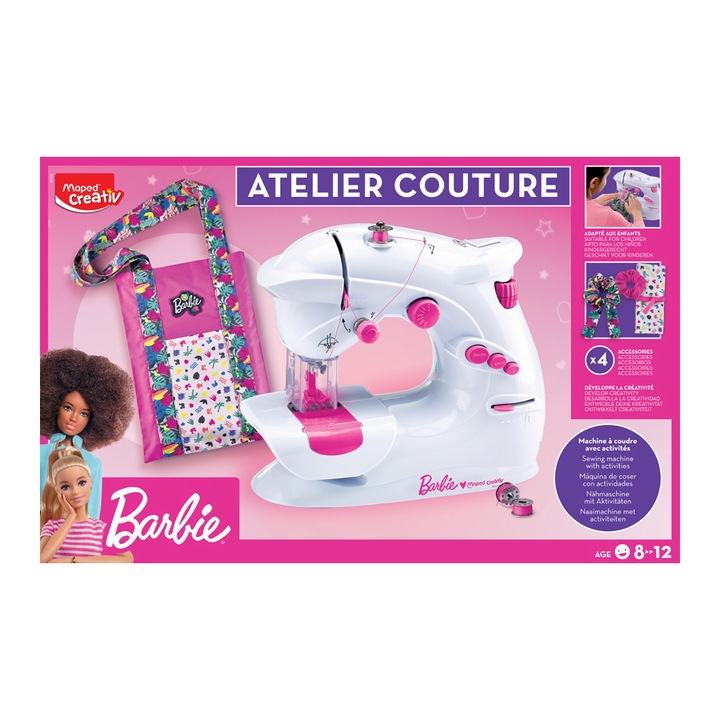 Set masina de cusut jucarie, Maped, Creativ Atelier Couture Barbie