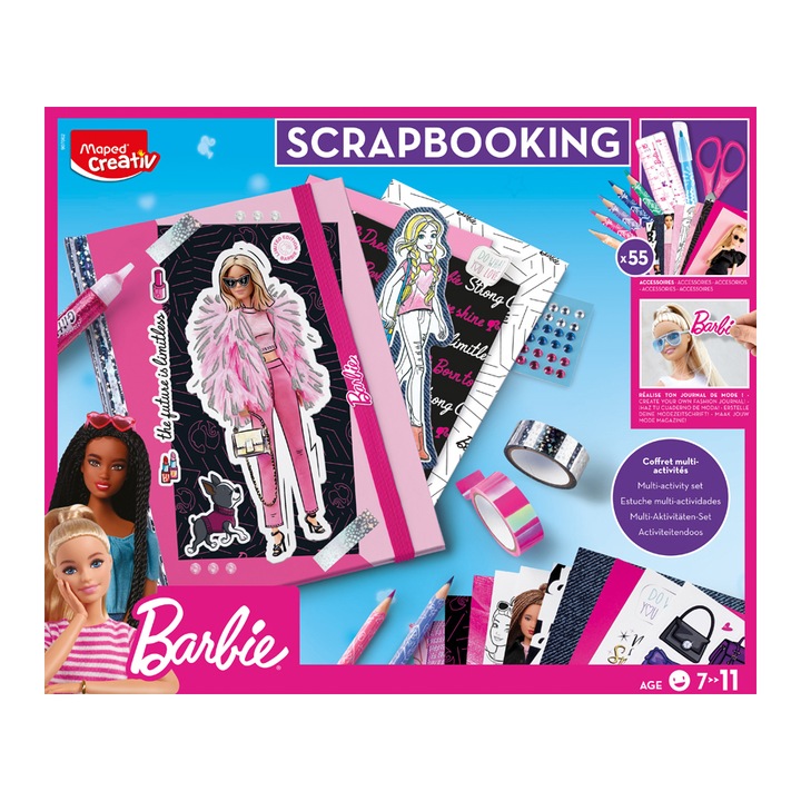Креативен комплект за рисуване, Maped, Barbie, 7+