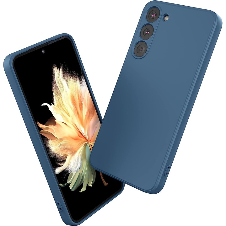Husa PremiumCell® din silicon pentru Samsung S23 Plus, Interior din catifea, Camera Protection, Protectie de inalta calitate, Albastru inchis