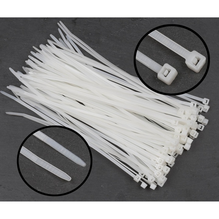 Coliere prindere, kit 4, 8mm, POLAMID, Alb, ambalaj 1