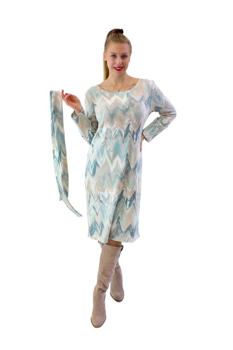 Дамска рокля, Полиестер/Вискоза, Многоцветна, Многоцветен