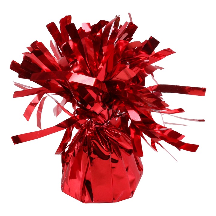 Greutate din folie metalizata pentru baloanele cu heliu, culoare rosu, It's Party Time, 156 g
