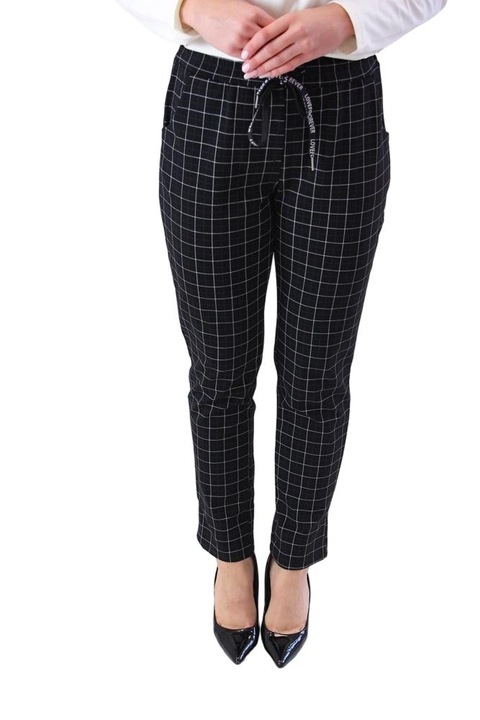 Női nadrág, Rene, viszkóz/nylon, fehér/fekete, Fehér/Fekete