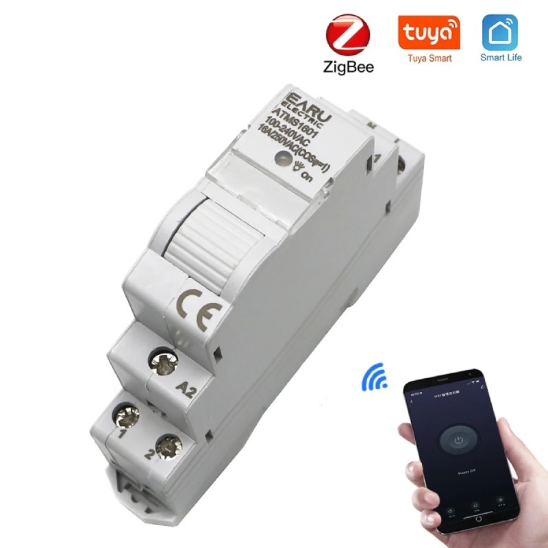 Интелигентно Zigbee реле с еднофазен таймер, AC 110V 220V, 16A, 18MM ...