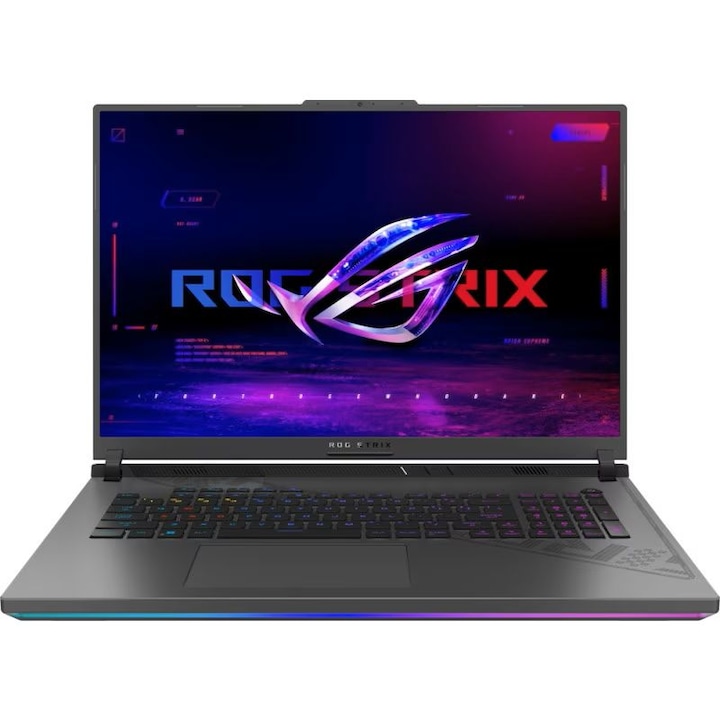 Laptop Gaming ASUS ROG Strix G18 cu procesor Intel® Core™ i9-13980HX pana la 5.60 GHz, 18", QHD+, IPS, 240Hz, 64GB DDR5, 1TB SSD, NVIDIA® GeForce RTX™ 4070 8GB GDDR6, No OS, Eclipse Gray