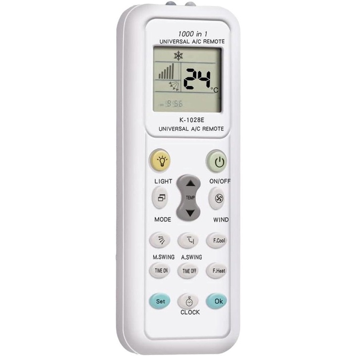 Távirányító klímához, longziming, ABS, Univerzális, Fehér