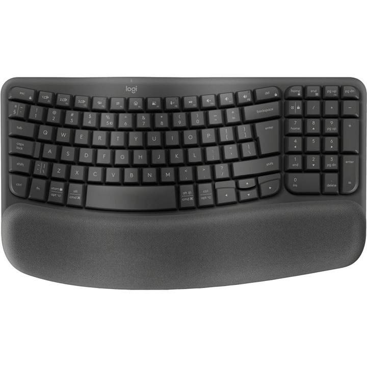Безжична клавиатура Logitech Wave Keys, Черен, Bluetooth