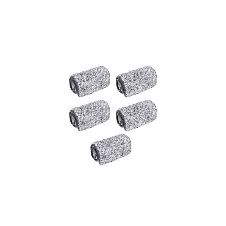 Set 5 rezerve mop plat din microfibra, pentru toate mopurile cu dimensiunea 33x12 cm, Gri, Aisha Store®