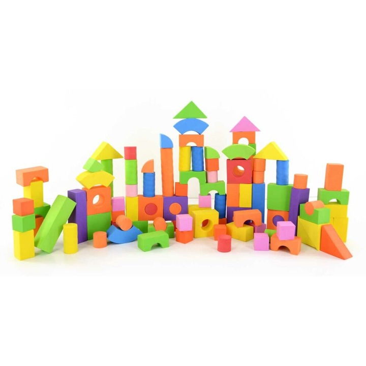 Set cuburi de construit din spuma - 100 de piese
