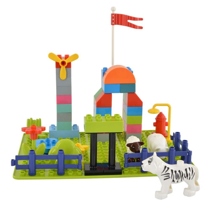 Set 53xPiese construcit,e MJStar, Plastic, Multicolor, 3+