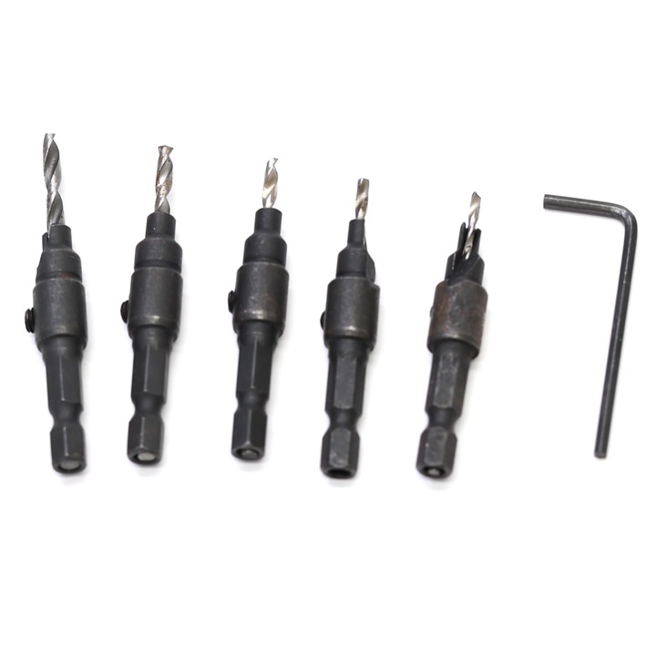 Set 5 burghie, WEITARI, Otel, #5#6#8#10#12, Negru