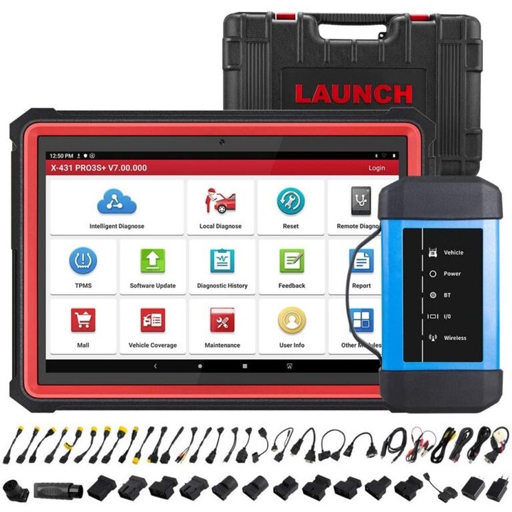Launch X431 PRO3S Plus V2.0 + HD3 12V / 24V (személyautó+teherautó, 2023), Android 9.0, FHD IPS kapacitív érintőképernyő