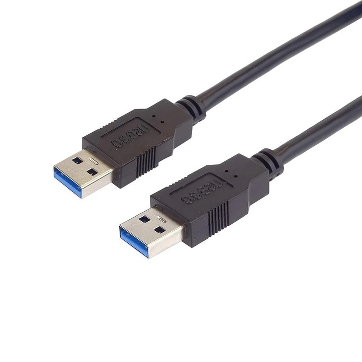 Cablu de Date USB-A 3.0 5Gbps, Tata-Tata, Basekit, Ecranat, Negru, 1/2/3 m, 2 m