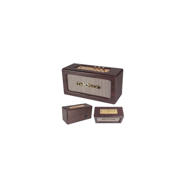 Boxa portabila cu Bluetooth, Vintage USB/MP3, 2x10W, 325x140x180mm