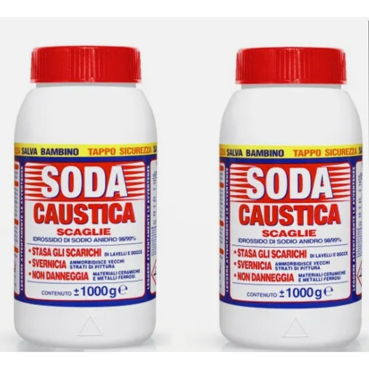 Set 2 bucati Soda caustica 1kg