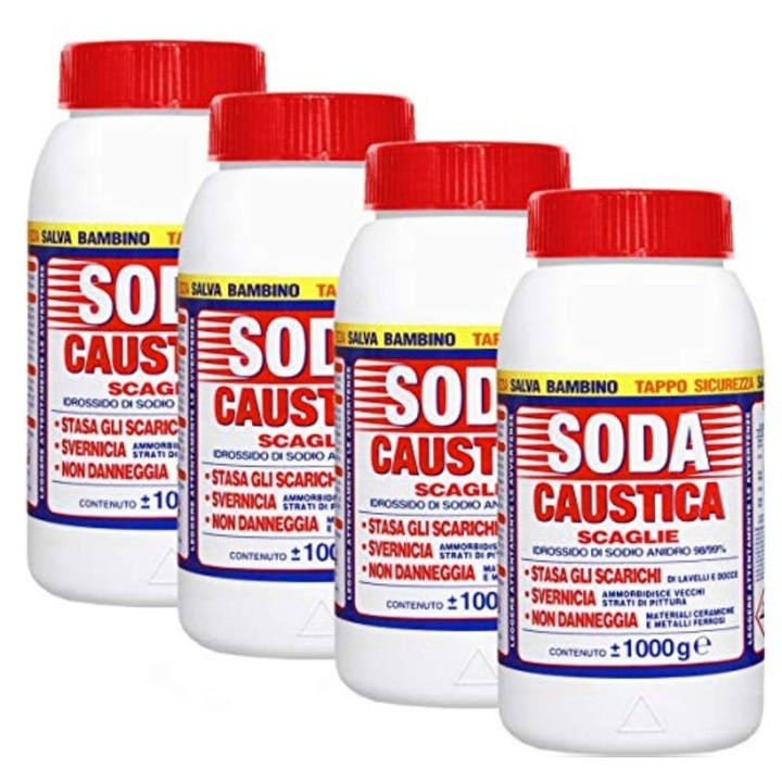 Set 4 bucati Soda caustica 1kg