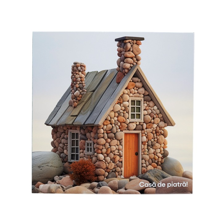 Felicitare Minicard Casa de piatra 8x8cm