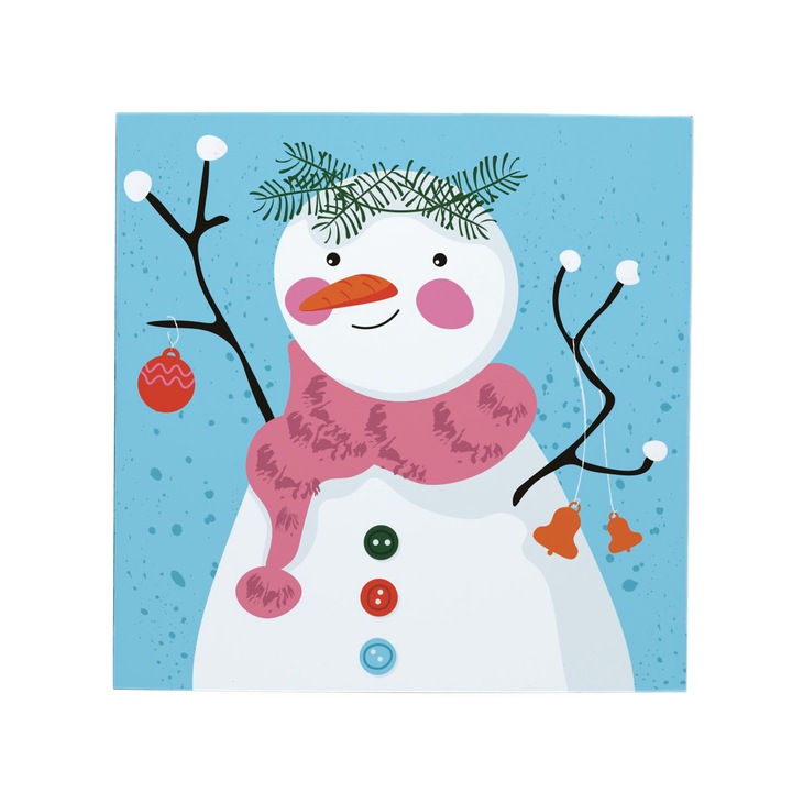 Felicitare Minicard Om de zapada 8x8cm