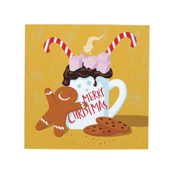 Felicitare Minicard Santa treat 8x8cm