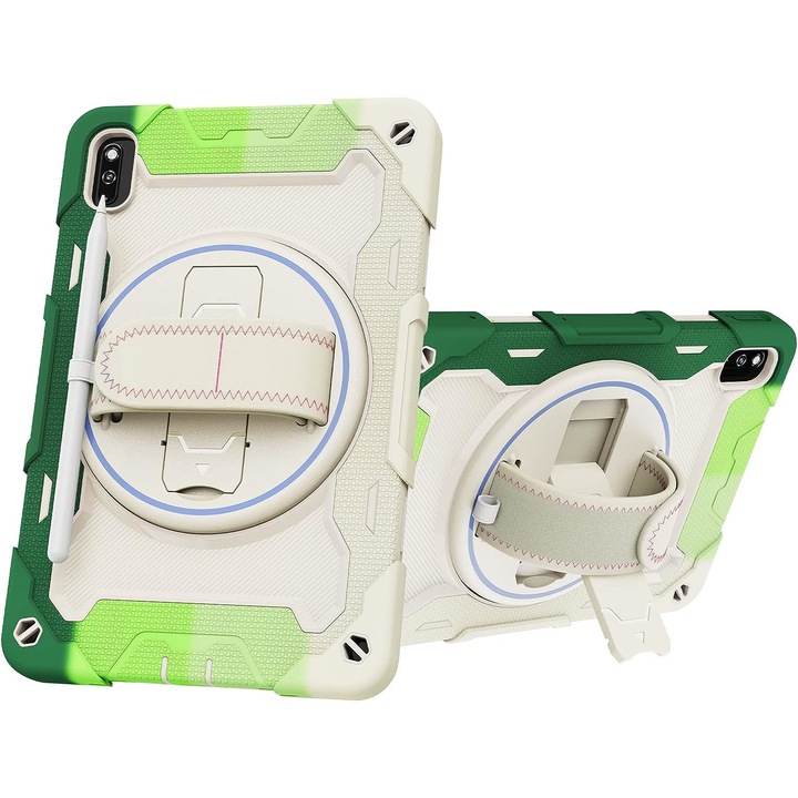 Ütésálló Armor tok, Sigloo, Huawei Matepad pro 11 2022 tablethez, 11 hüvelykes, Heavy Duty 2 az 1-ben hibrid burkolat, intelligens tolltartóval, Multicolor 3