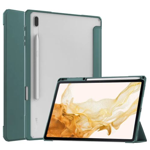 Husa Smart Cover compatibila cu Samsung Galaxy Tab S10 Lite /S10 FE 11inch, Slot Pen, Verde Inchis, TELGORBCS
