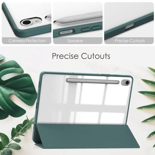 Husa Smart Cover compatibila cu Samsung Galaxy Tab S10 Lite /S10 FE 11inch, Slot Pen, Verde Inchis, TELGORBCS