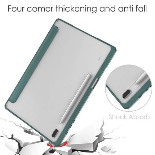 Husa Smart Cover compatibila cu Samsung Galaxy Tab S10 Lite /S10 FE 11inch, Slot Pen, Verde Inchis, TELGORBCS