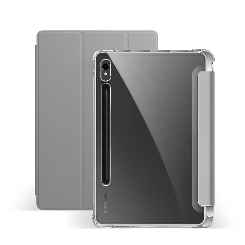Husa Smart Cover compatibila cu Samsung Galaxy Tab S9 11inch/ S9 FE 10.9inch, Slot Pen, Gri, TELGORBCS