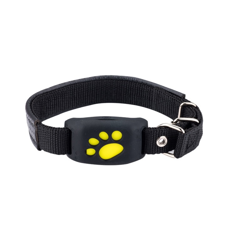 Guler de pozitionare GPS pentru animale de companie, incarcare USB, rezistent la ploaie si zapada, 65,5*37*18,3MM, negru