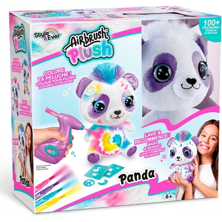 Set creativ, Canal Toys, Airbrush Plush, Panda