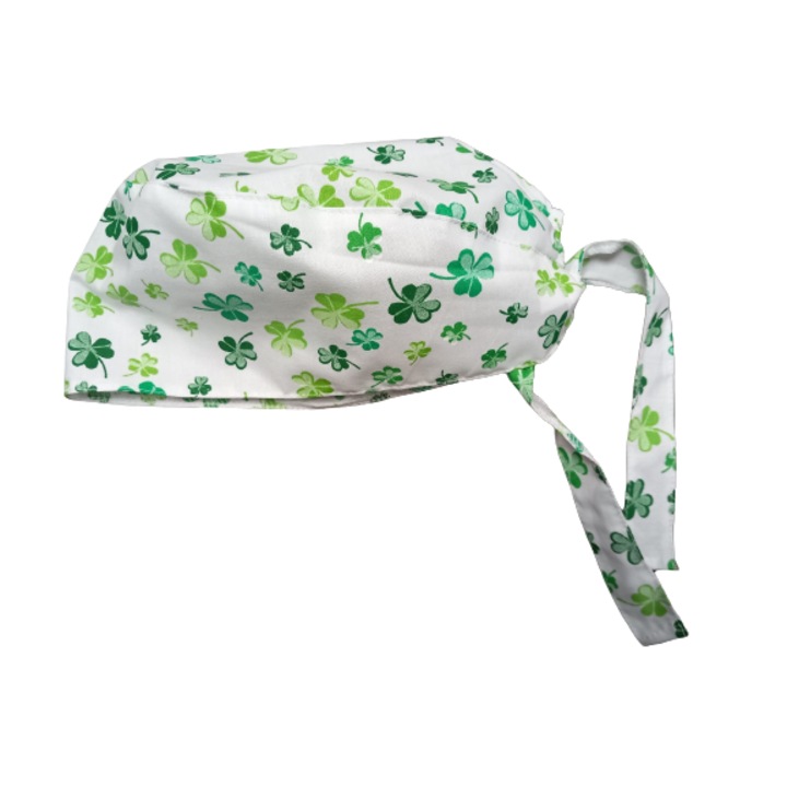 Boneta medicala, Bumbac, Imprimeu trifoi, Marime universala