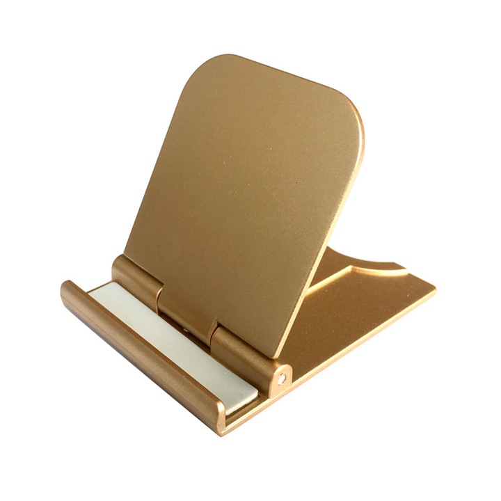 Suport de telefon pentru birou, ABS, Pliabil, Auriu